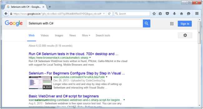 Selenium with Csharp